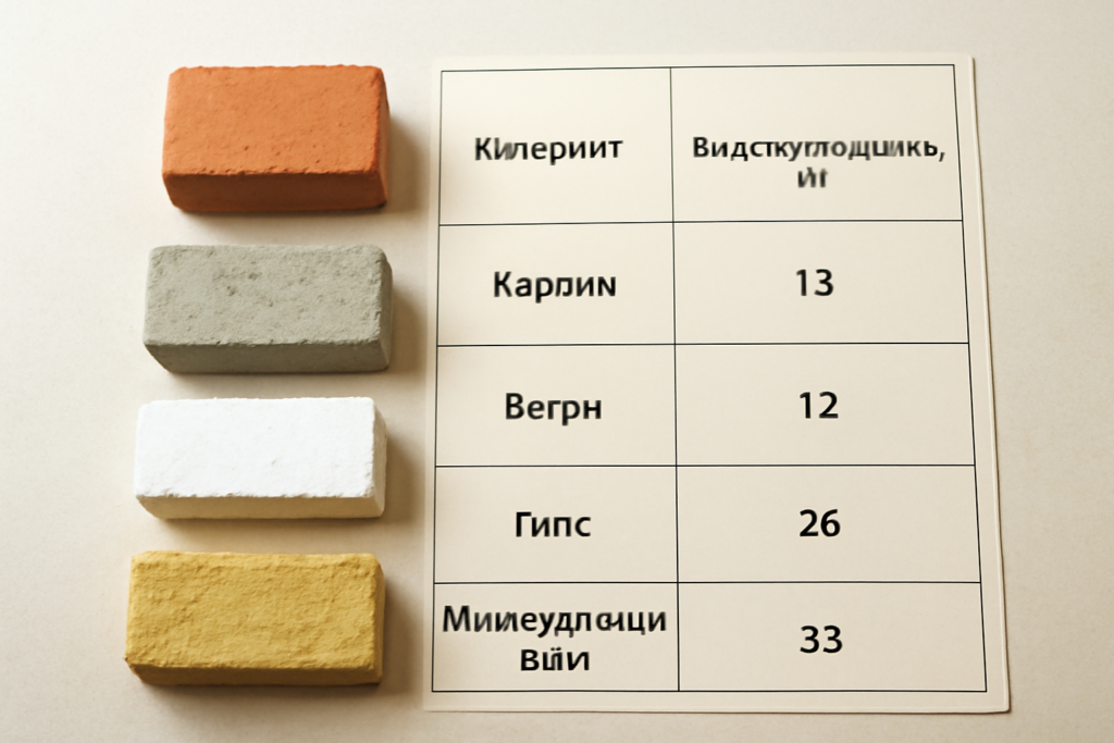 Таблица водопоглощения стеновых материалов: какие показатели важны и как их применять